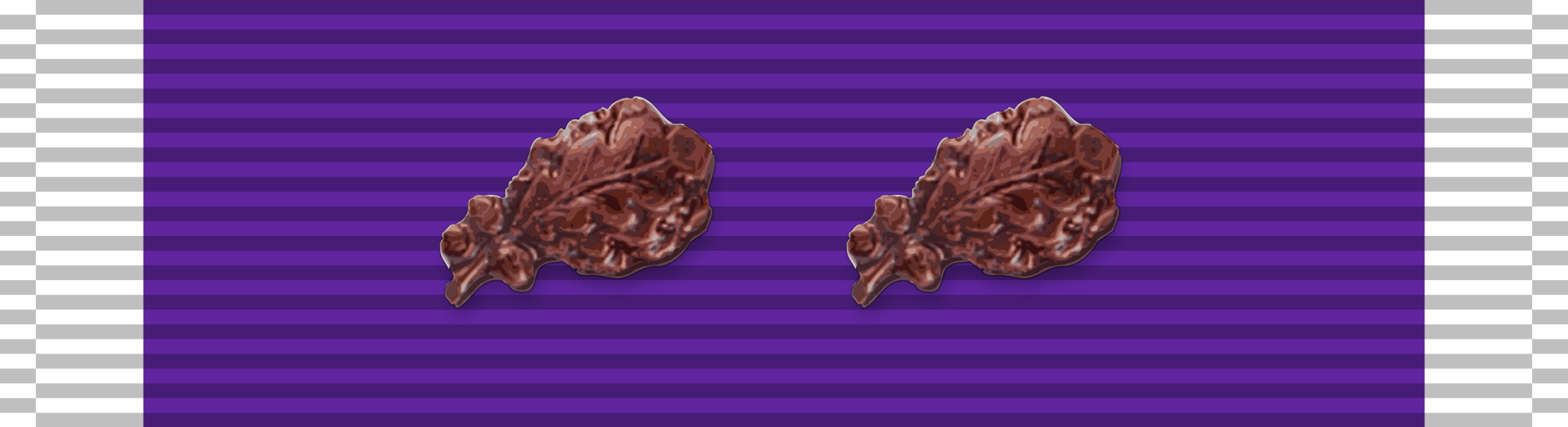 Purple Heart Medal with two Oak Leaf Clusters Purple Heart Medal with two Oak Leaf Clusters